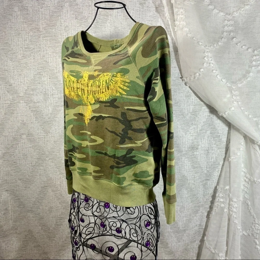 Polo Ralph Lauren camo button back sweater size L